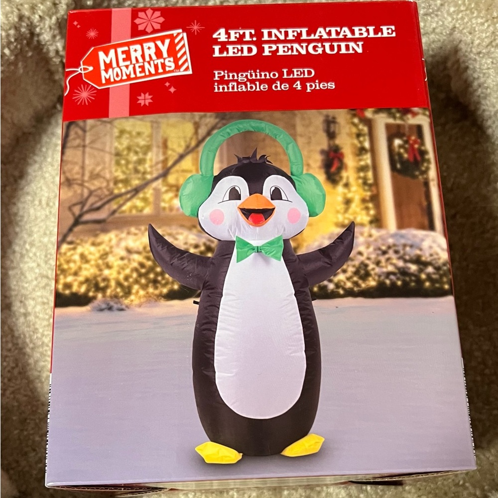Merry Moments Christmas / Winter 4 Foot Inflatable LED Penguin